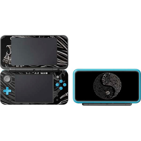 Liquid Blue Yin Yang Music Skulls Nintendo 2DS XL (2017) Skin
